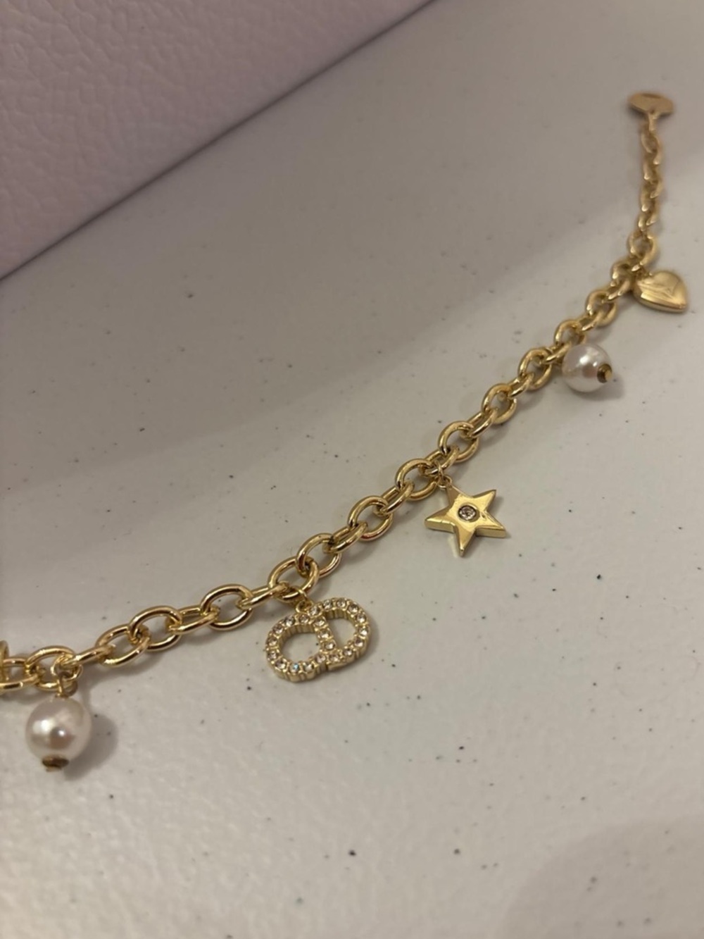 Trendy CD Gold Tone Charm Dangle Bracelet / BRAND NEW - Picture 4 of 6